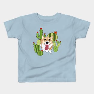 Cacti Corgi Kids T-Shirt